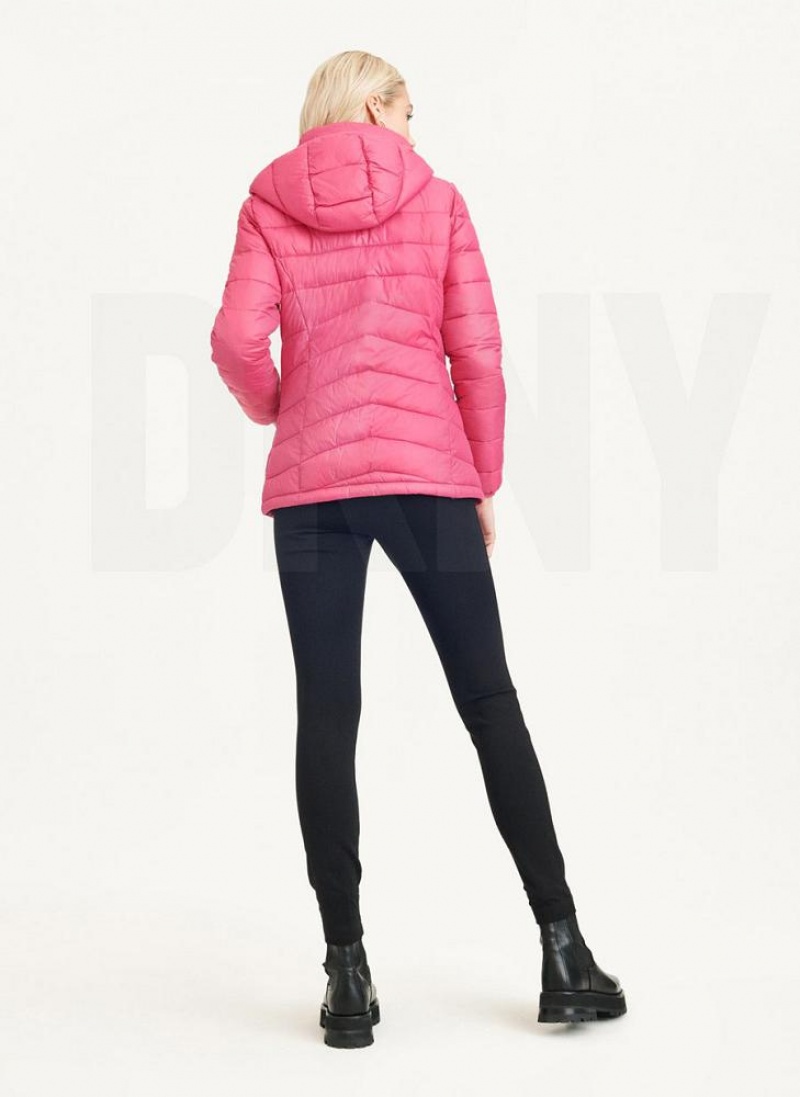 DKNY Packable Pufferjacke Damen Rosa | Austria_D1463