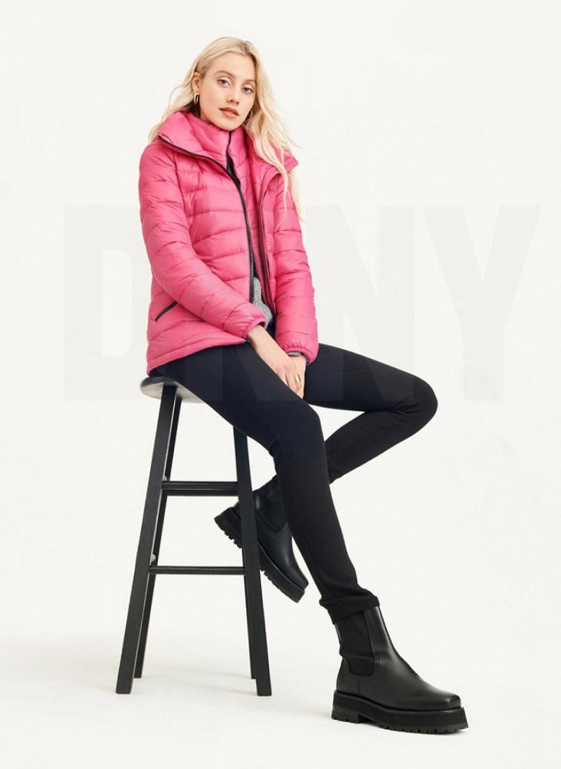 DKNY Packable Pufferjacke Damen Rosa | Austria_D1463