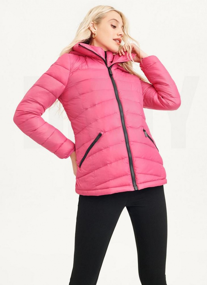 DKNY Packable Pufferjacke Damen Rosa | Austria_D1463