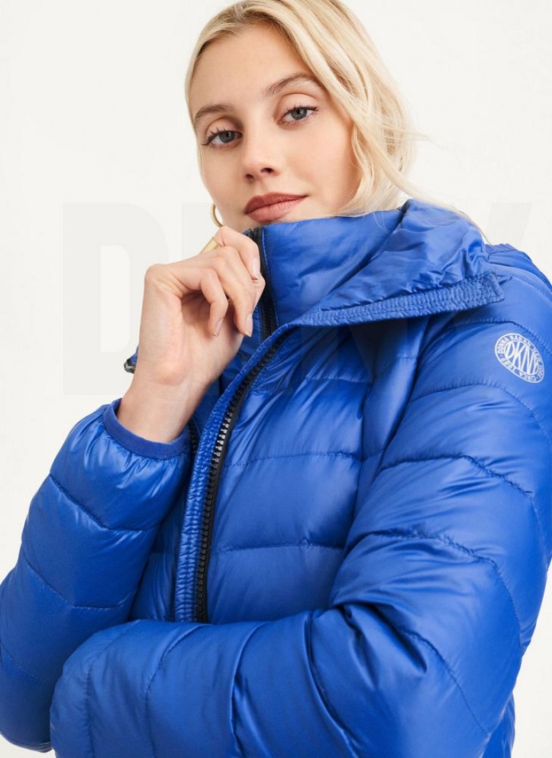 DKNY Packable Pufferjacke Damen Tiefesblau | Austria_D0757