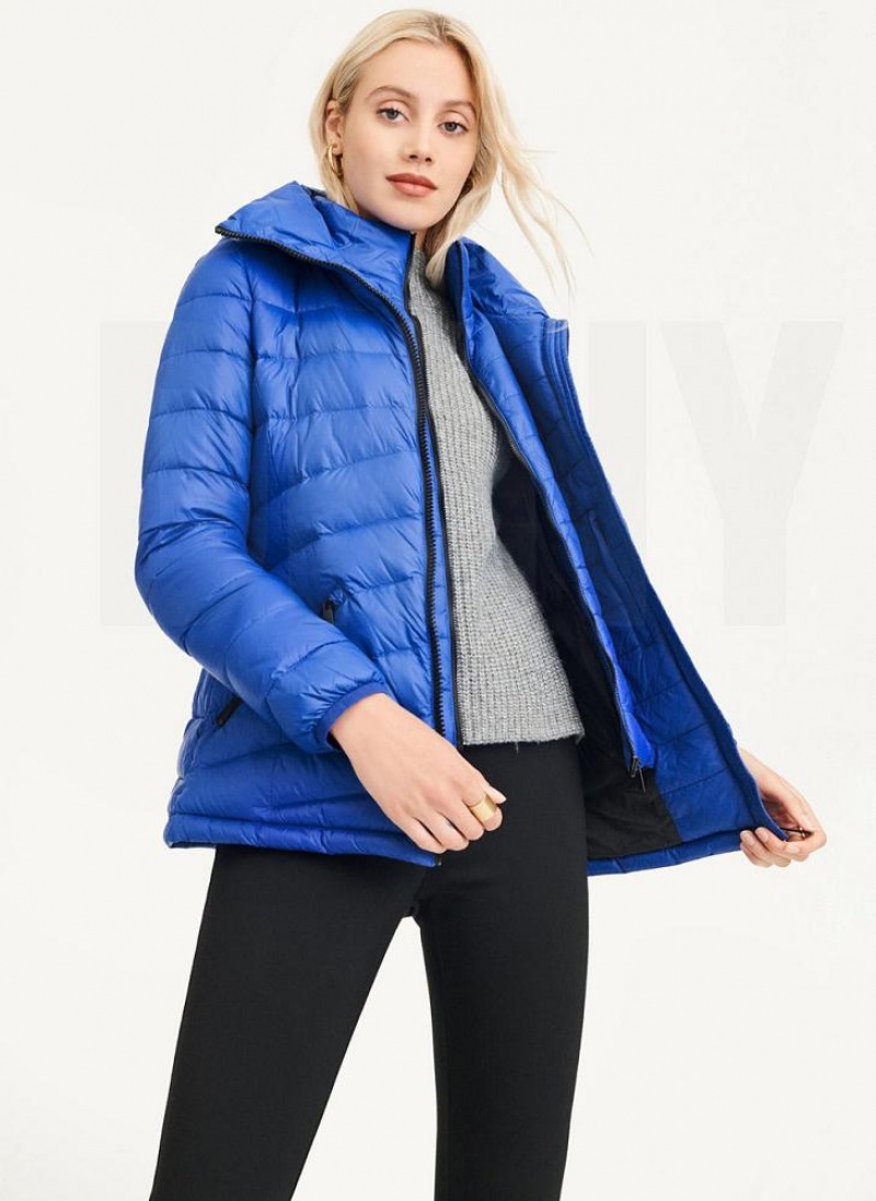 DKNY Packable Pufferjacke Damen Tiefesblau | Austria_D0757