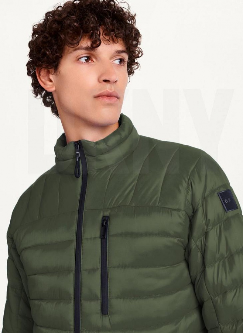 DKNY Packable Pufferjacke Herren Olivgrün | Austria_D0620