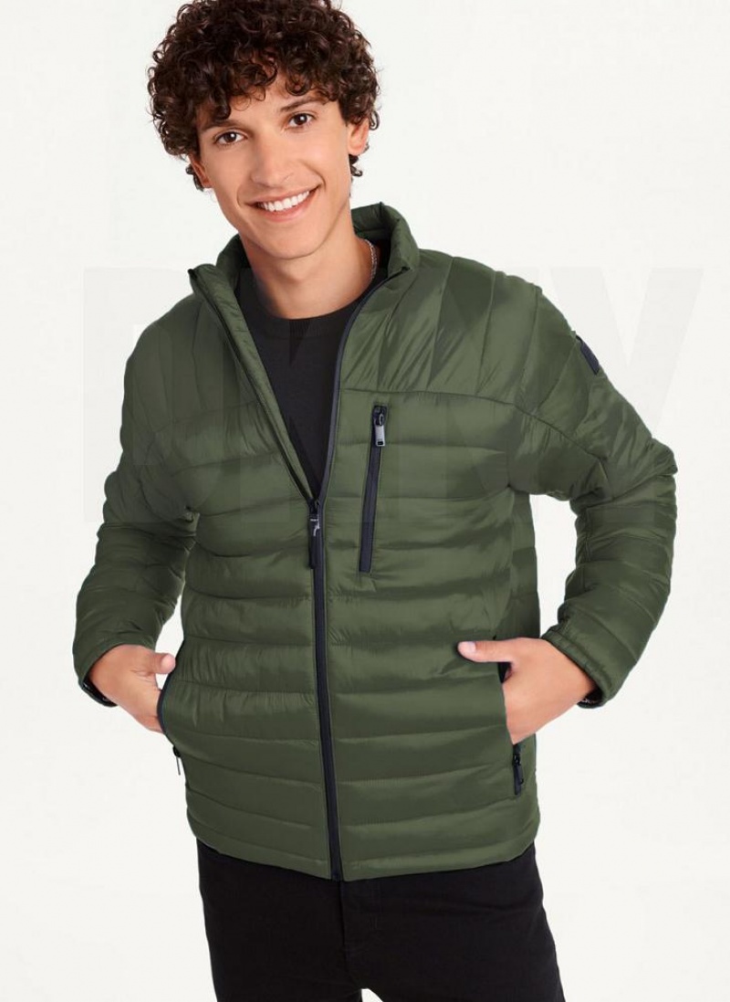 DKNY Packable Pufferjacke Herren Olivgrün | Austria_D0620