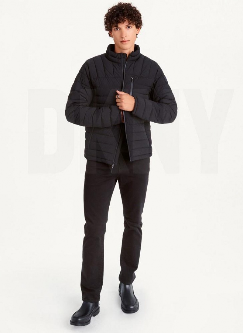 DKNY Packable Pufferjacke Herren Schwarz | Austria_D0466