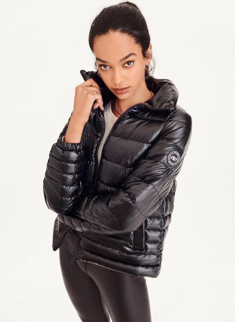 DKNY Packable Ripstop Pufferjacke Damen Schwarz | Austria_D1321