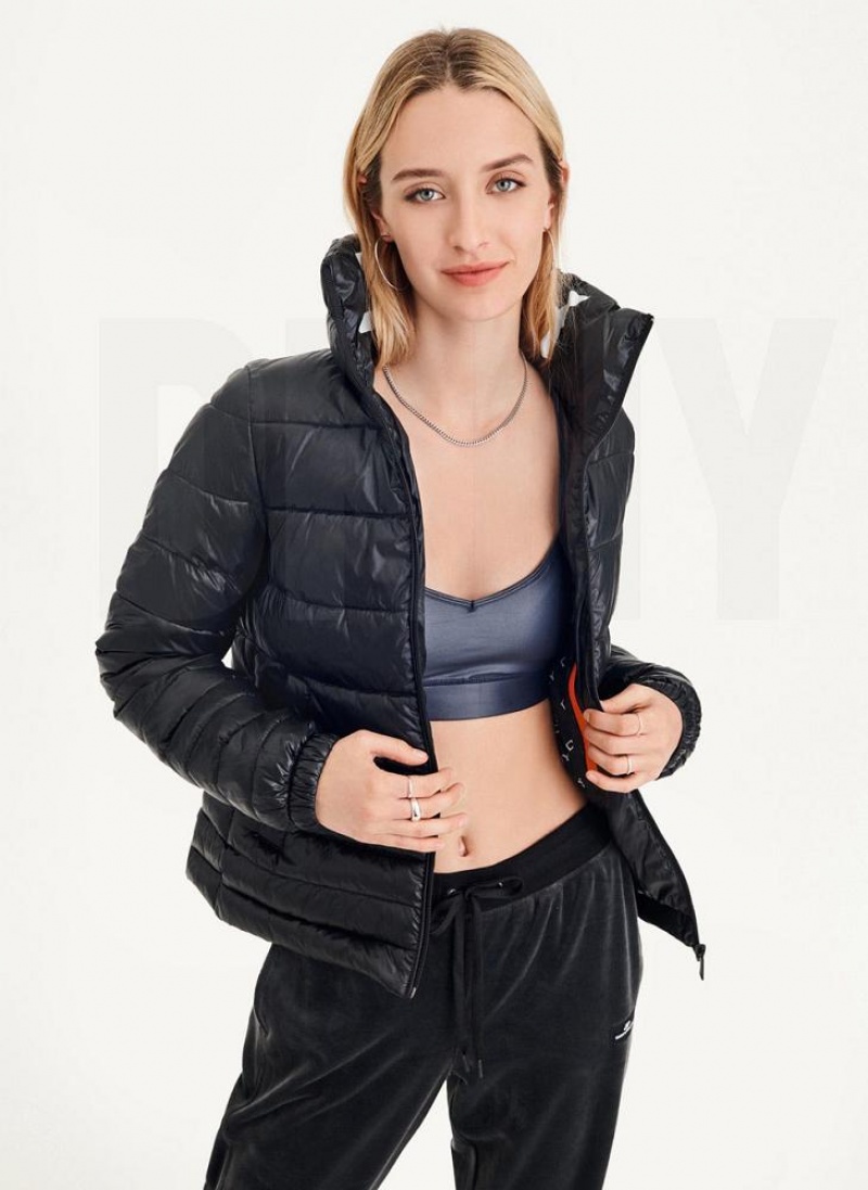 DKNY Packable With Bag Pufferjacke Damen Schwarz | Austria_D0793