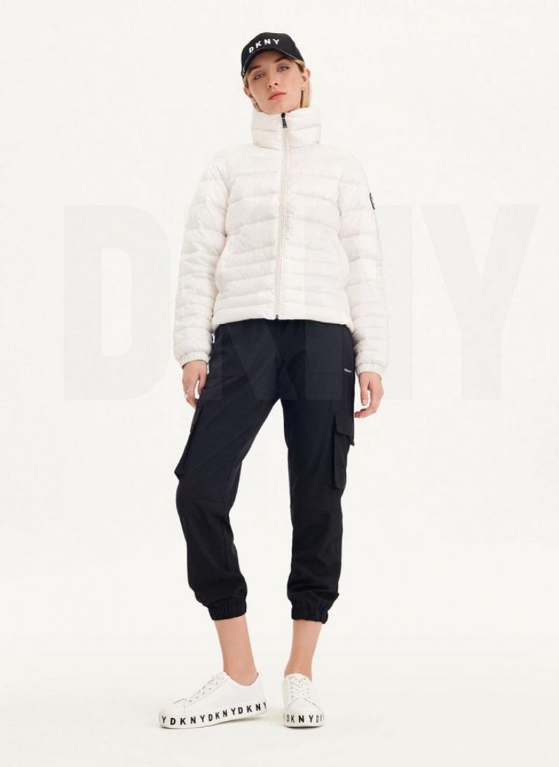 DKNY Packable With Bag Pufferjacke Damen Weiß | Austria_D1665