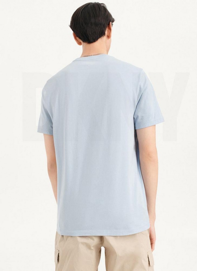 DKNY Palm Distress T-shirts Herren Blau | Austria_D0640