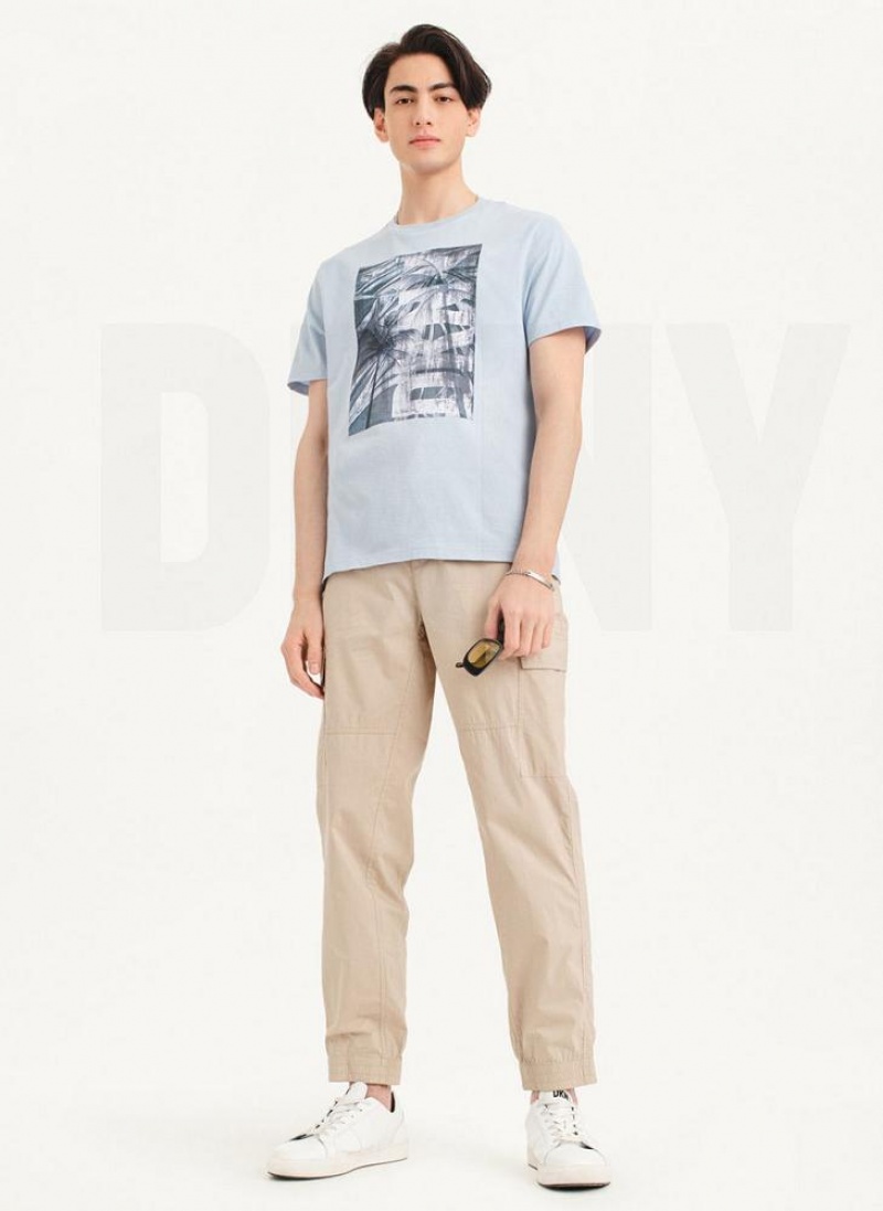 DKNY Palm Distress T-shirts Herren Blau | Austria_D0640