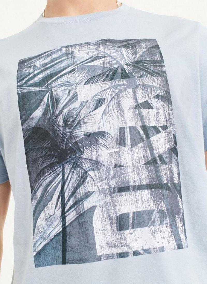 DKNY Palm Distress T-shirts Herren Blau | Austria_D0640