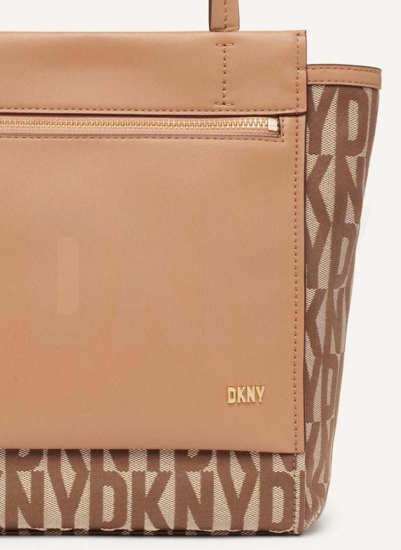 DKNY Pax North-South Tote Umhängetasche Damen Braun | Austria_D0330