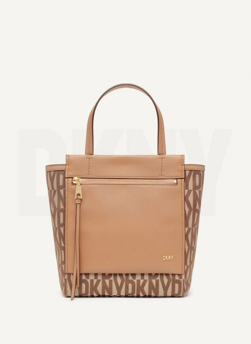 DKNY Pax North-South Tote Umhängetasche Damen Braun | Austria_D0330