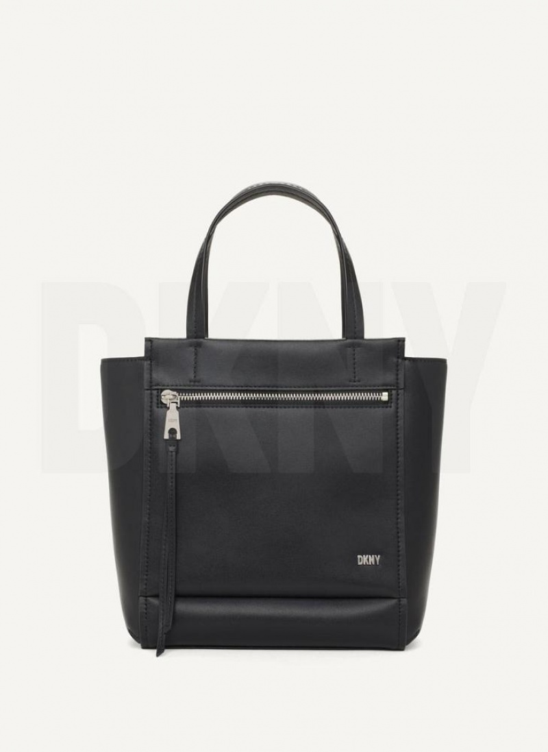 DKNY Pax North-South Tragetaschen Damen Schwarz Silber | Austria_D1144