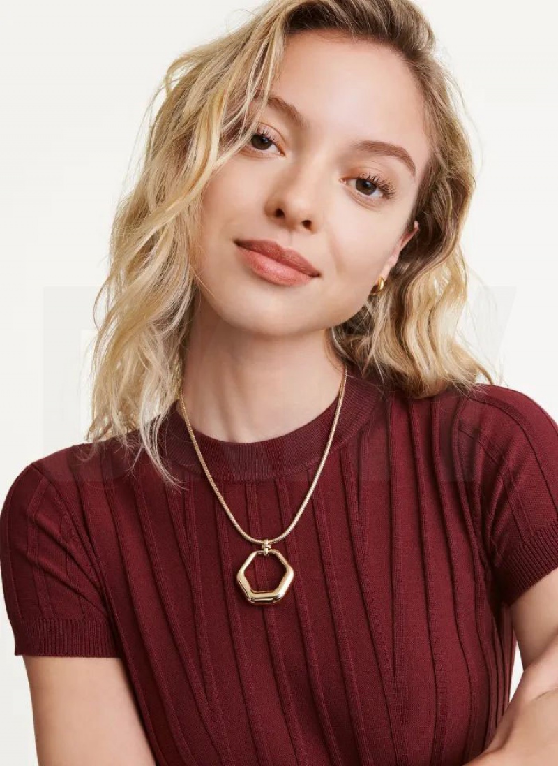 DKNY Pendant Halskette Damen Gold | Austria_D1628