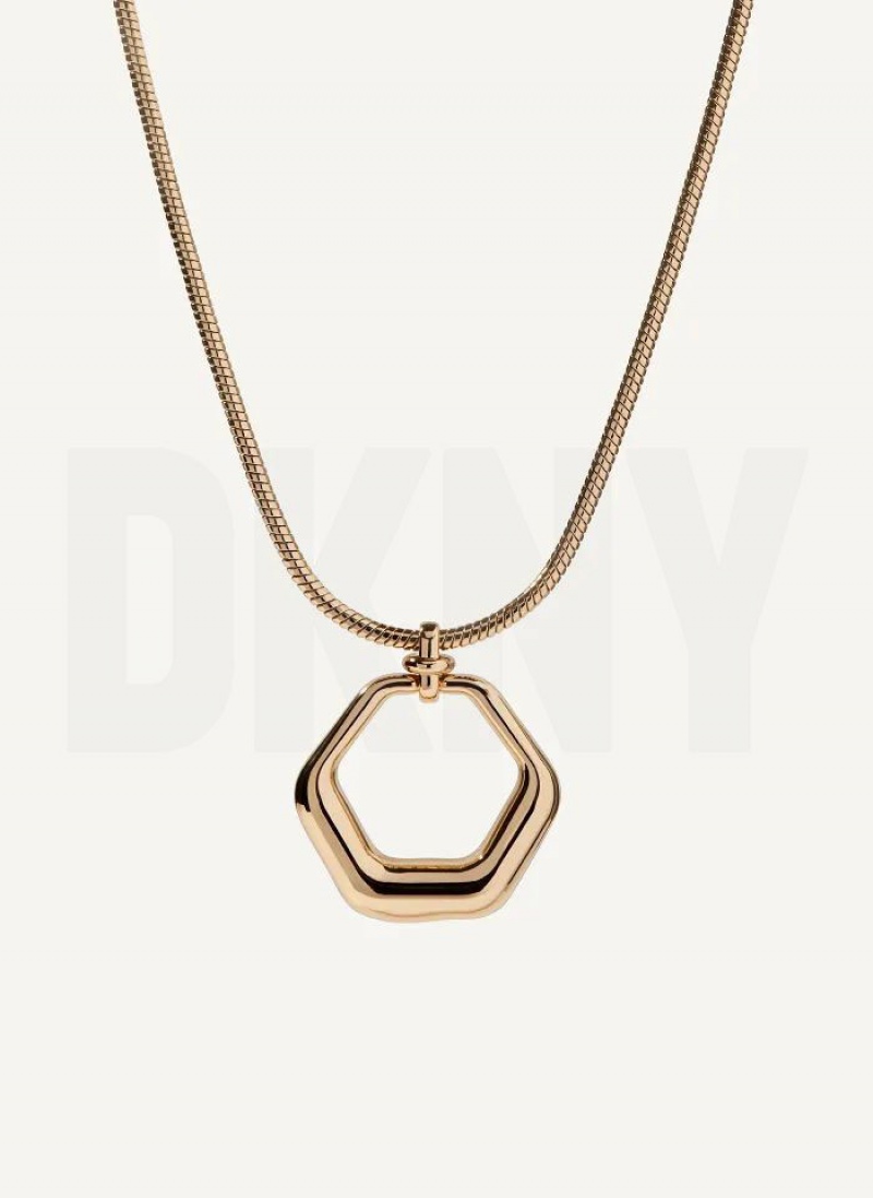 DKNY Pendant Halskette Damen Gold | Austria_D1628