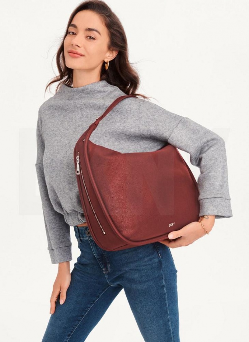 DKNY Phoebe Hobo Tragetaschen Damen Bordeaux | Austria_D0985