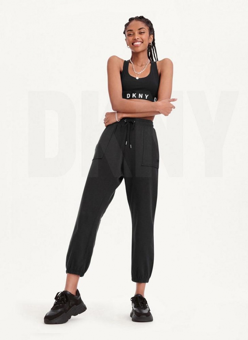 DKNY Pigment Washed Jogginghose Damen Schwarz | Austria_D1152