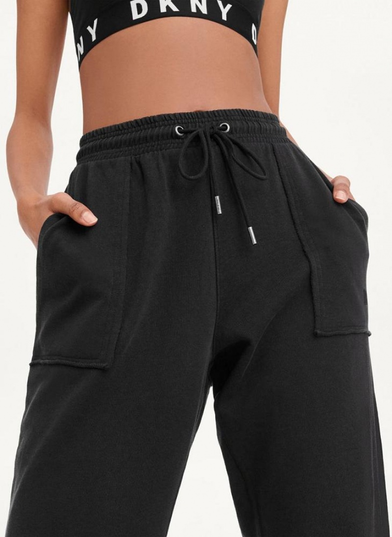 DKNY Pigment Washed Jogginghose Damen Schwarz | Austria_D1152