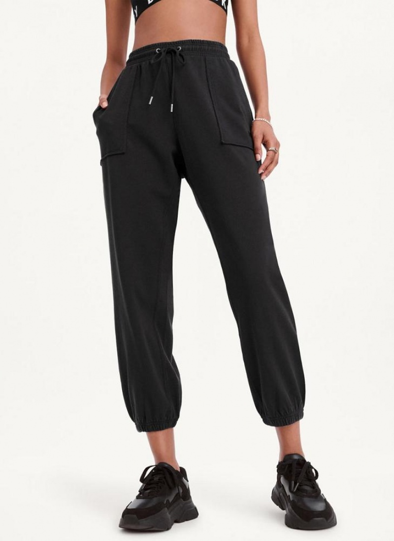 DKNY Pigment Washed Jogginghose Damen Schwarz | Austria_D1152