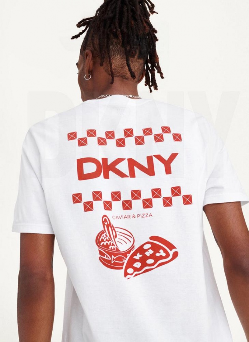 DKNY Pizza And Caviar T-shirts Herren Weiß | Austria_D0818