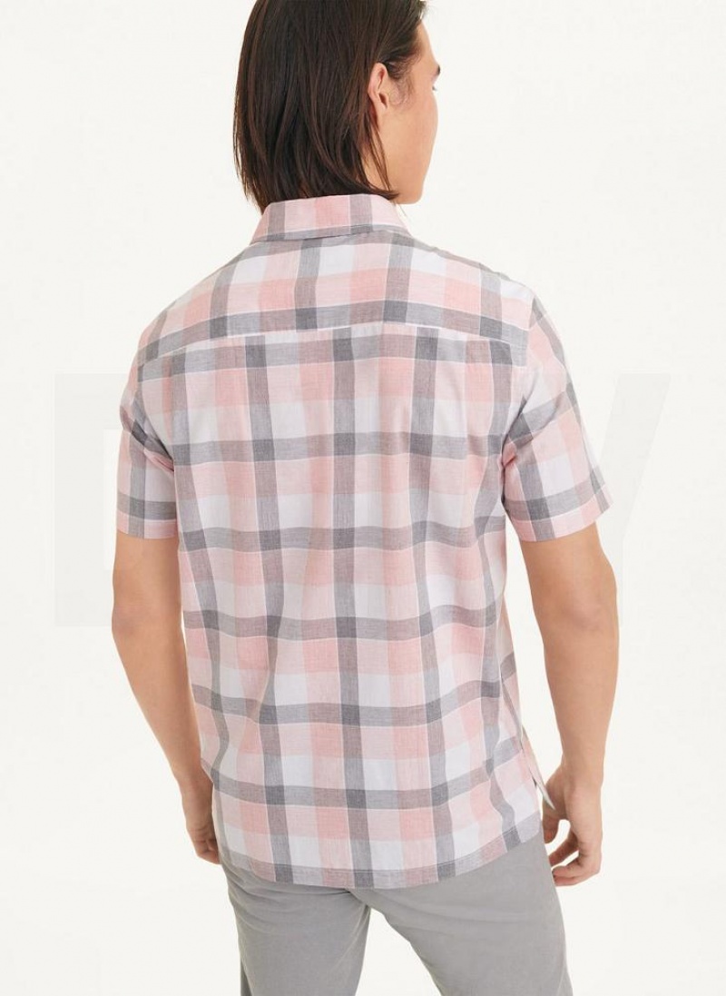 DKNY Plaid Hemd Herren Rosa | Austria_D1396