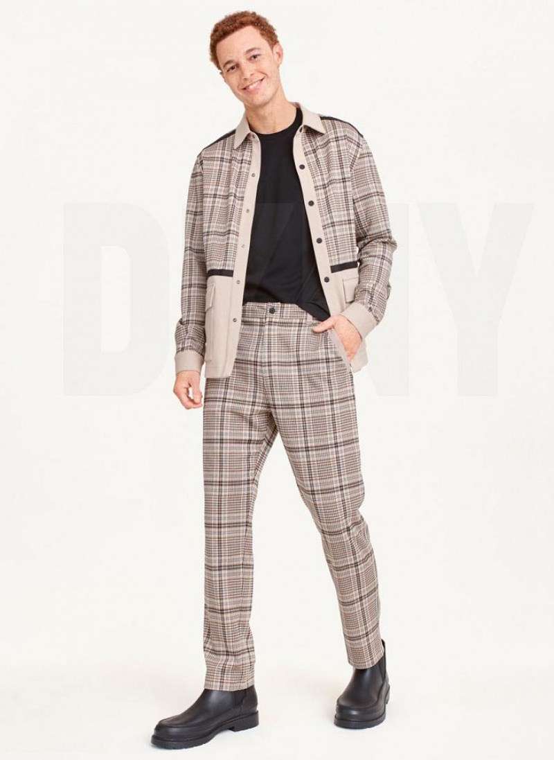 DKNY Plaids Hose Herren Braun | Austria_D1963