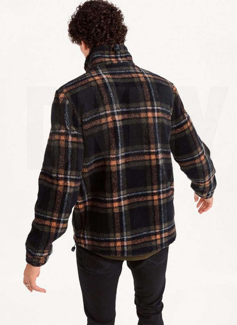 DKNY Plush Plaid Shirt Jacken Herren Schwarz | Austria_D0286