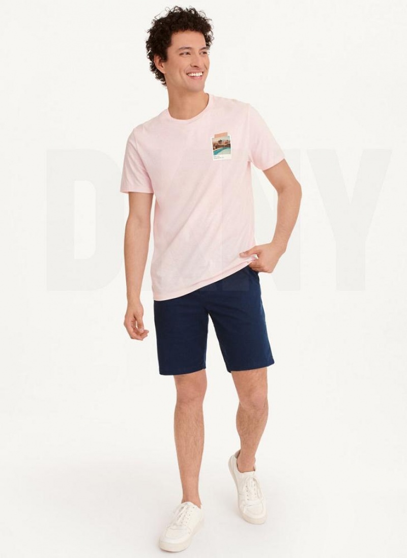 DKNY Polaroid Pic T-shirts Herren Rosa | Austria_D0527