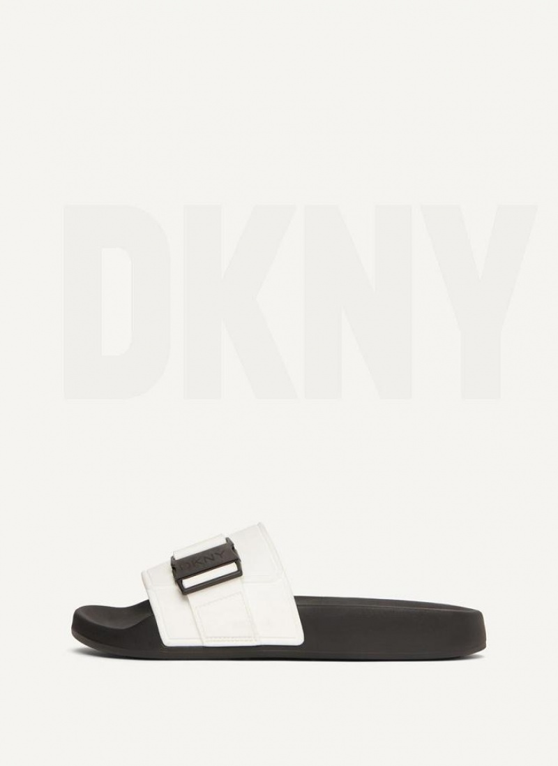 DKNY Pool Pantoletten Damen Weiß | Austria_D1477