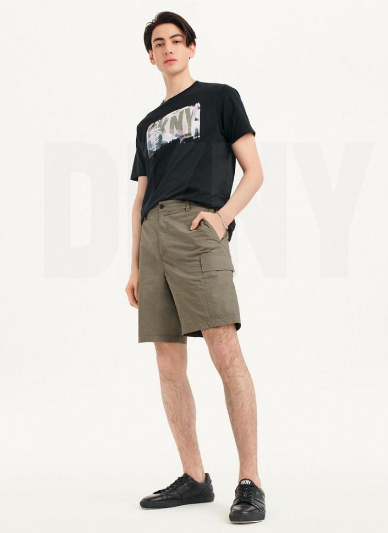 DKNY Poplin Cargo Kurze Hose Herren Olivgrün | Austria_D1515