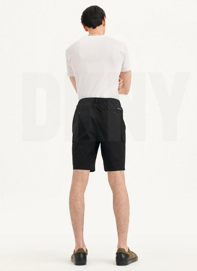 DKNY Poplin Cargo Kurze Hose Herren Schwarz | Austria_D0837