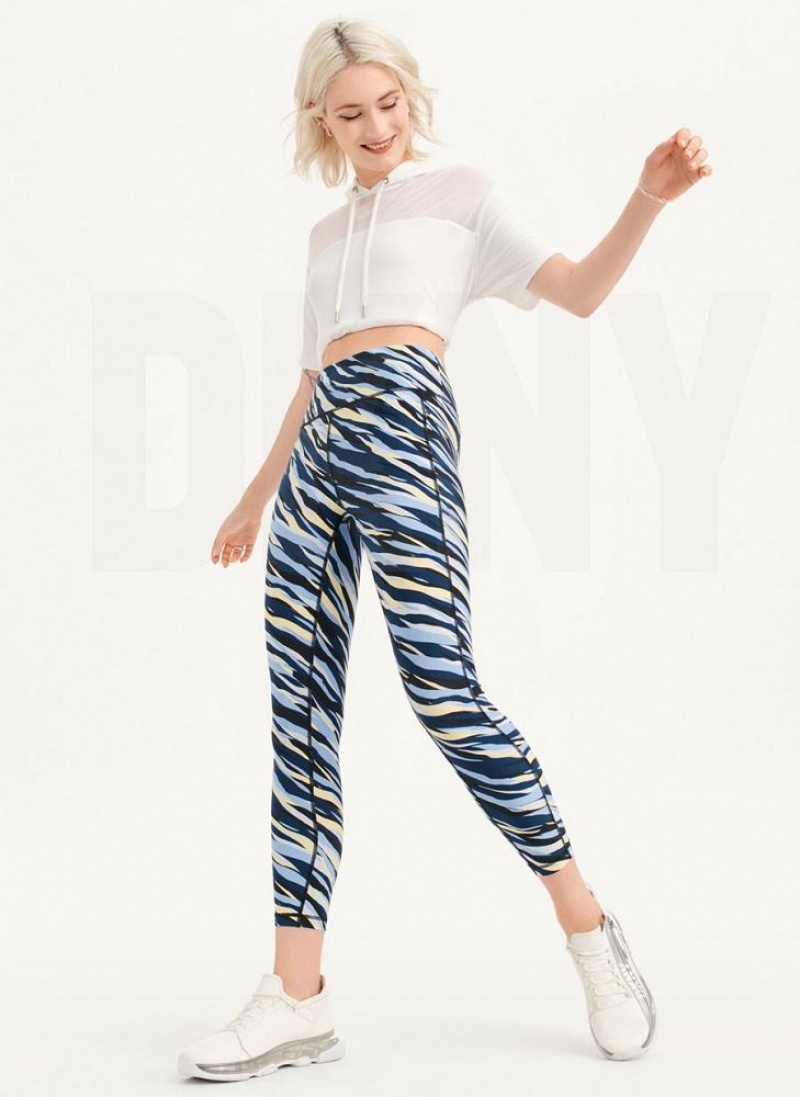 DKNY Printed Leggings Damen Navy | Austria_D0238