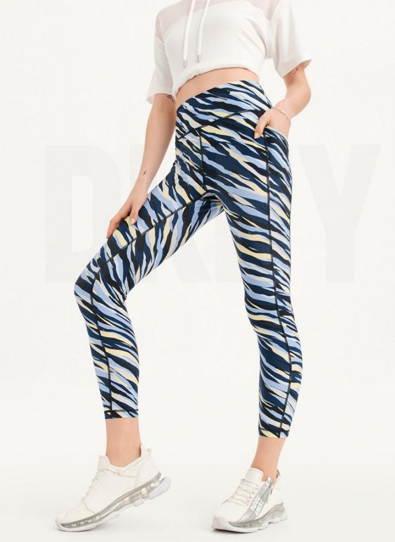 DKNY Printed Leggings Damen Navy | Austria_D0238