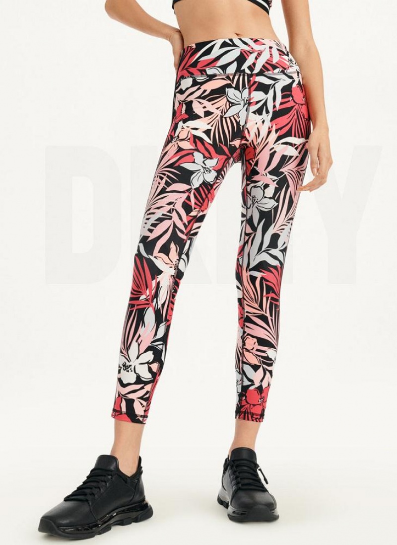 DKNY Printed Leggings Damen Rosa | Austria_D0852