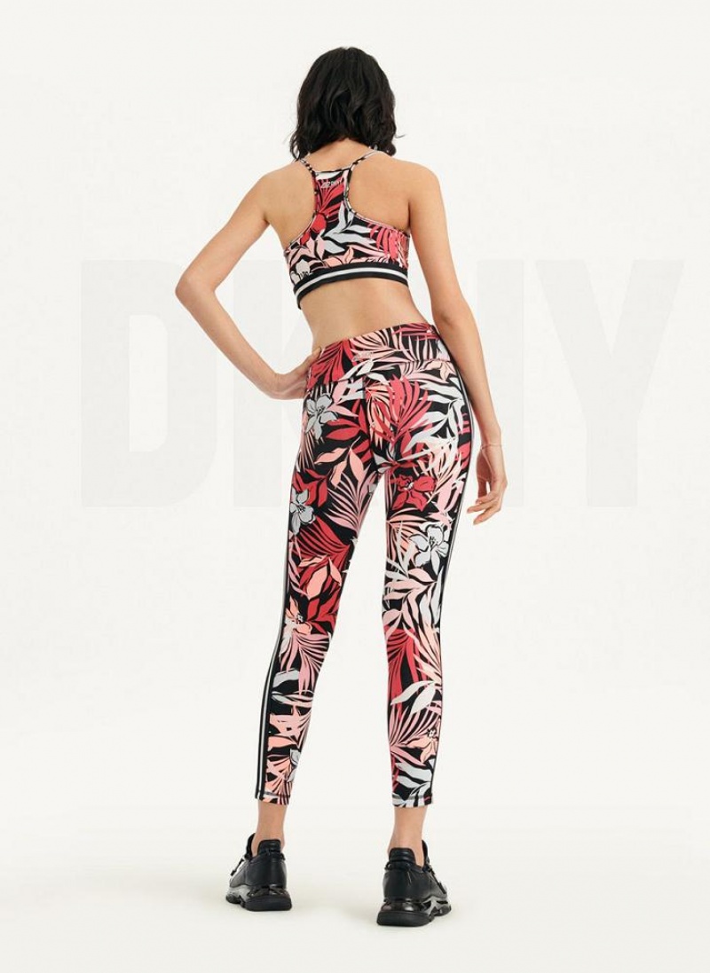 DKNY Printed Leggings Damen Rosa | Austria_D0852