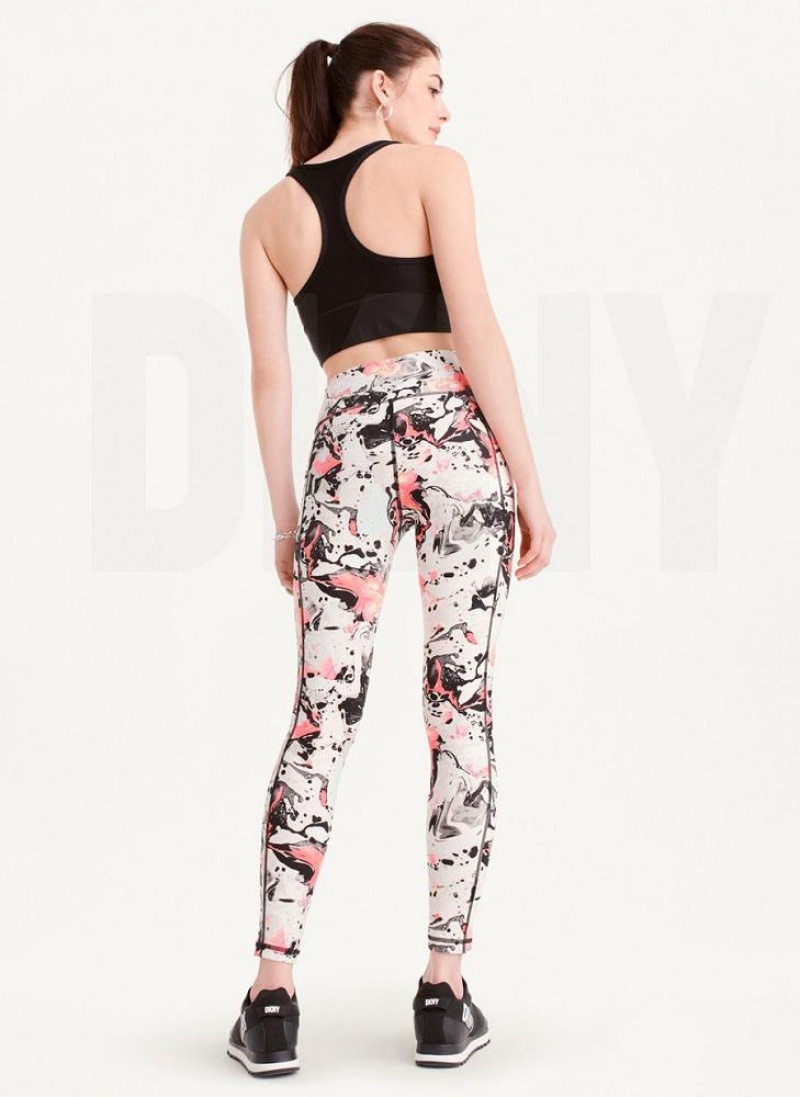 DKNY Printed Leggings Damen Rosa | Austria_D1674