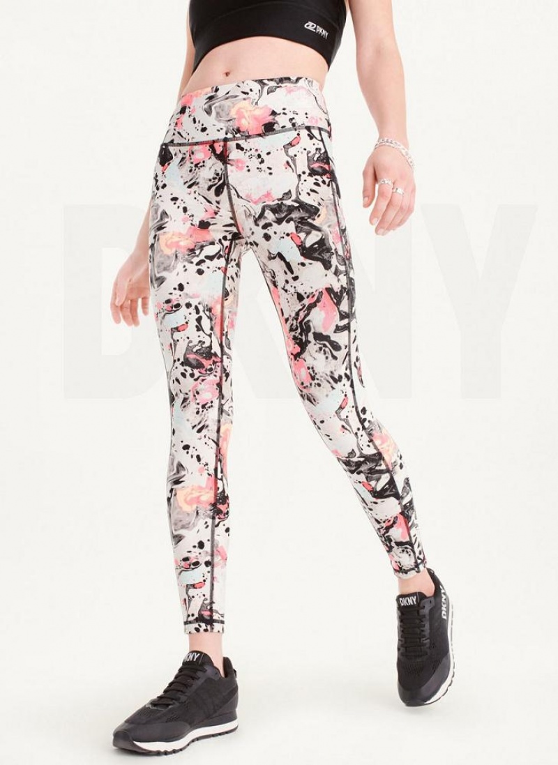 DKNY Printed Leggings Damen Rosa | Austria_D1674