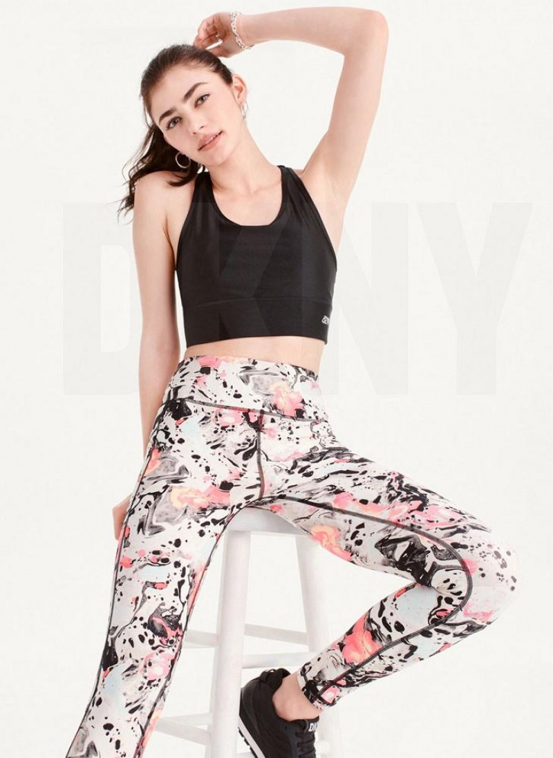 DKNY Printed Leggings Damen Rosa | Austria_D1674