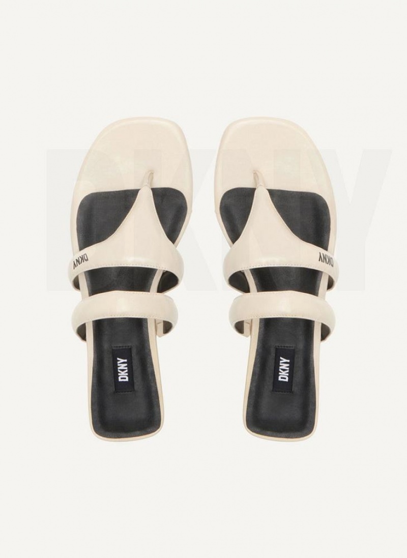 DKNY Puffy Riemen Tanga Flip Flops Damen Grau | Austria_D1761