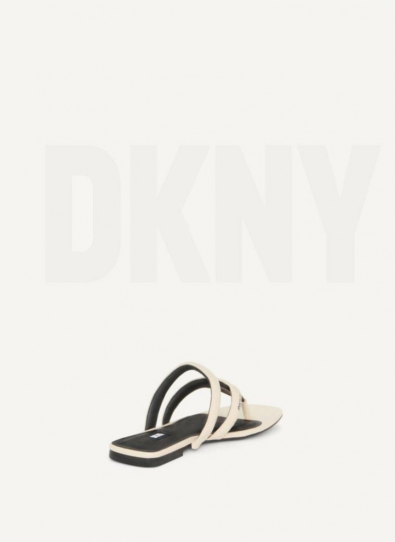 DKNY Puffy Riemen Tanga Flip Flops Damen Grau | Austria_D1761