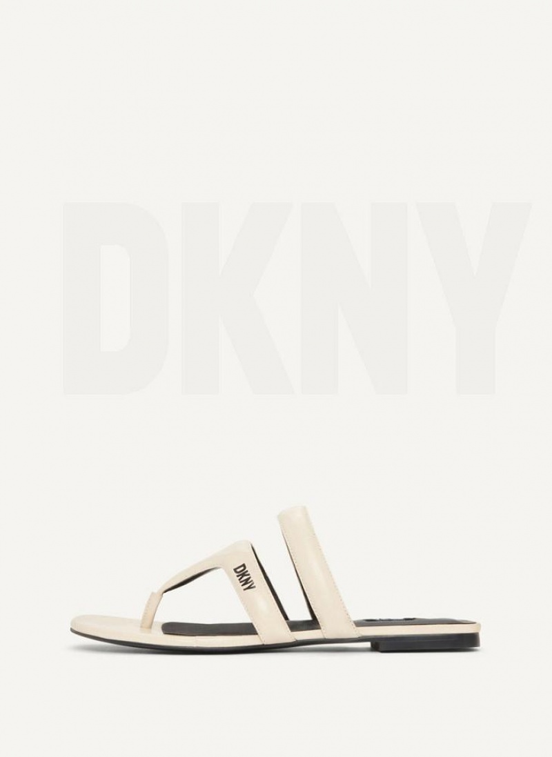 DKNY Puffy Riemen Tanga Flip Flops Damen Grau | Austria_D1761