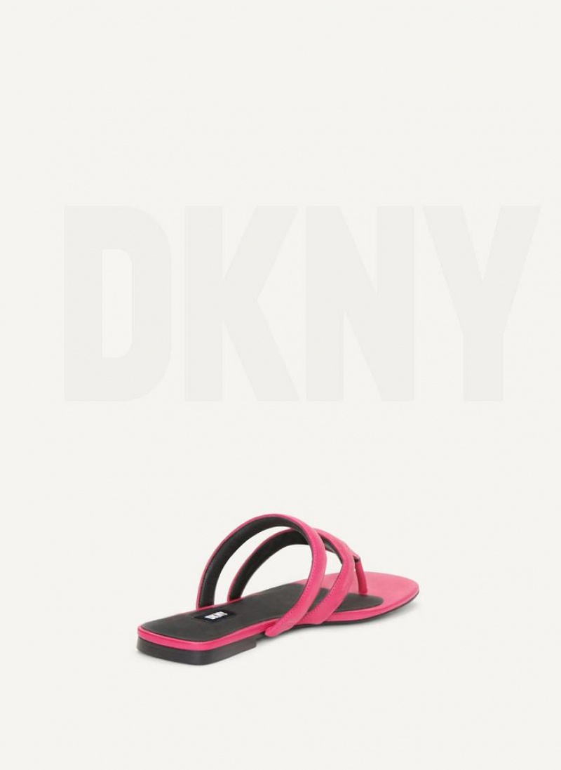 DKNY Puffy Riemen Tanga Flip Flops Damen Rosa | Austria_D1159