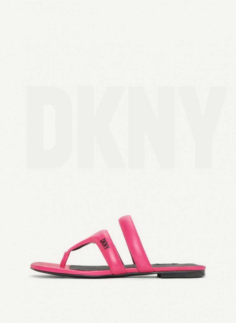 DKNY Puffy Riemen Tanga Flip Flops Damen Rosa | Austria_D1159