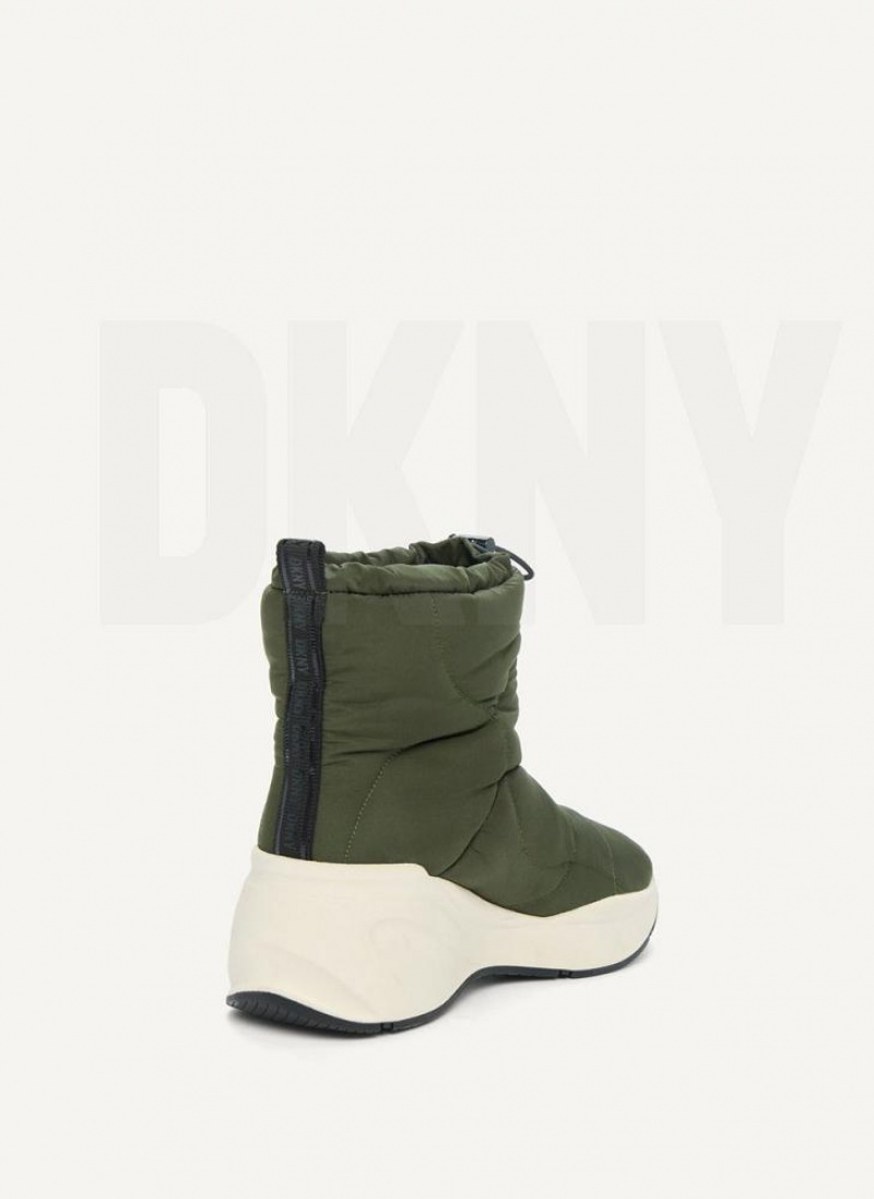 DKNY Puffy Wedge Stiefel Damen Olivgrün | Austria_D0308