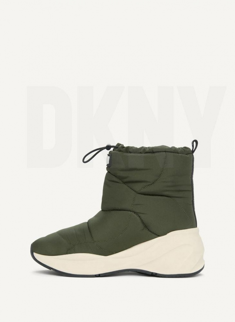 DKNY Puffy Wedge Stiefel Damen Olivgrün | Austria_D0308