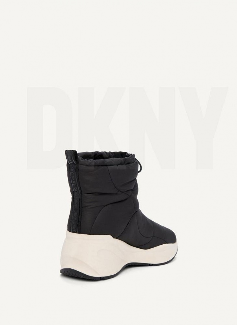 DKNY Puffy Wedge Stiefel Damen Schwarz | Austria_D0865