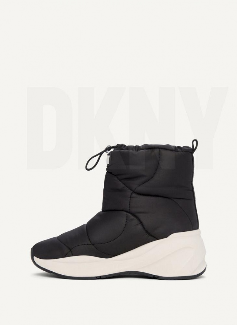 DKNY Puffy Wedge Stiefel Damen Schwarz | Austria_D0865