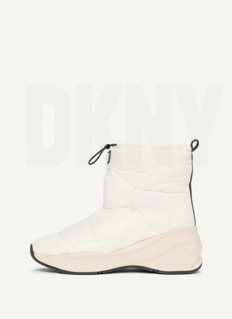 DKNY Puffy Wedge Stiefel Damen Weiß | Austria_D1814