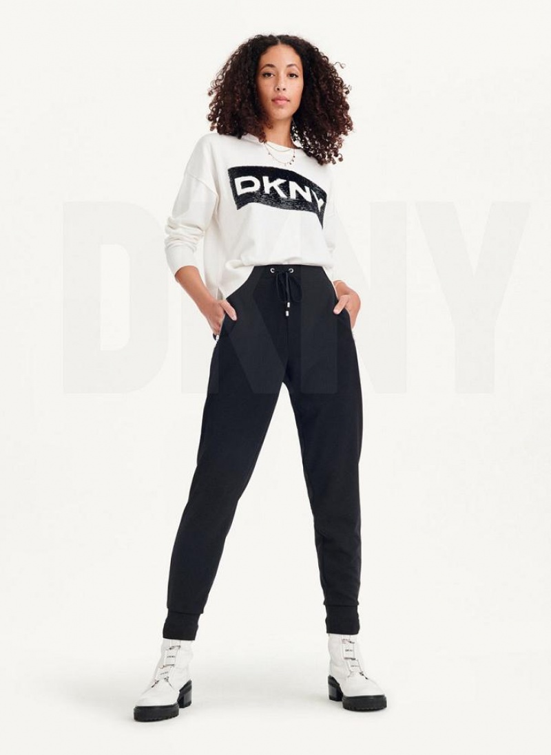 DKNY Pull On Jogginghose Damen Schwarz | Austria_D0563