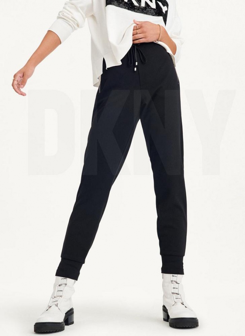 DKNY Pull On Jogginghose Damen Schwarz | Austria_D0563